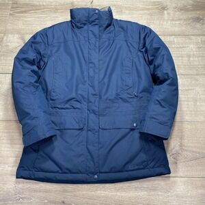 LL Bean Jacket Womens Small Blue Quilted Goose Down Parka Insulated Winter Coat‎